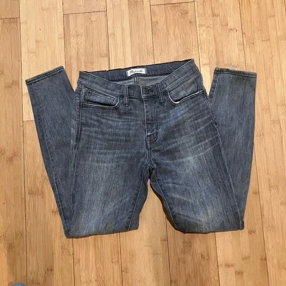Madewell 9" High Riser Skinny Skinny Jeans Size 27 washed gray - Picture 3 of 7